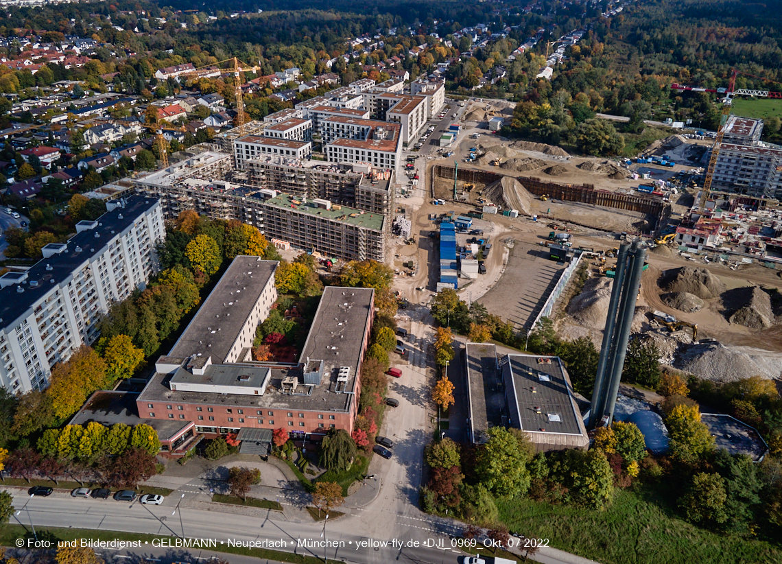 13.10.2022 - Baustelle Alexisquartier und Pandion Verde in Neuperlach 13.10.2022 - Baustelle Alexisquartier und Pandion Verde in Neuperlach